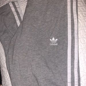 Gray Adidas 3 Stripe Leggings